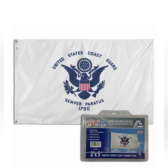 US Coast Guard Flag by USA Flag Co. is 100% American Made 3x5 NEW - Picture 1 of 4